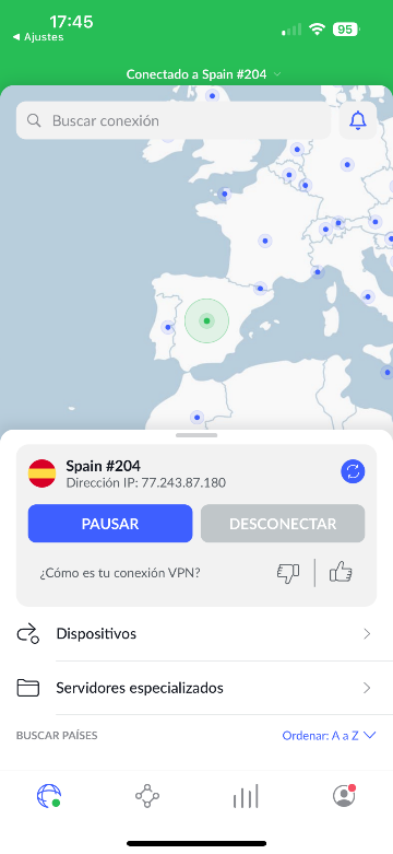 Análisis NordVPN - App Móvil 3