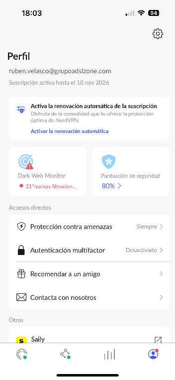 Análisis NordVPN - App Móvil 8