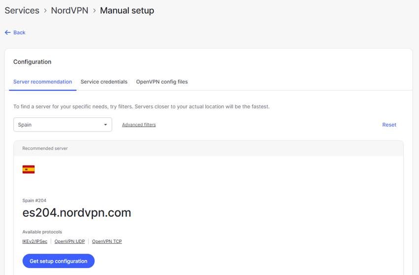 Análisis NordVPN - Configurar