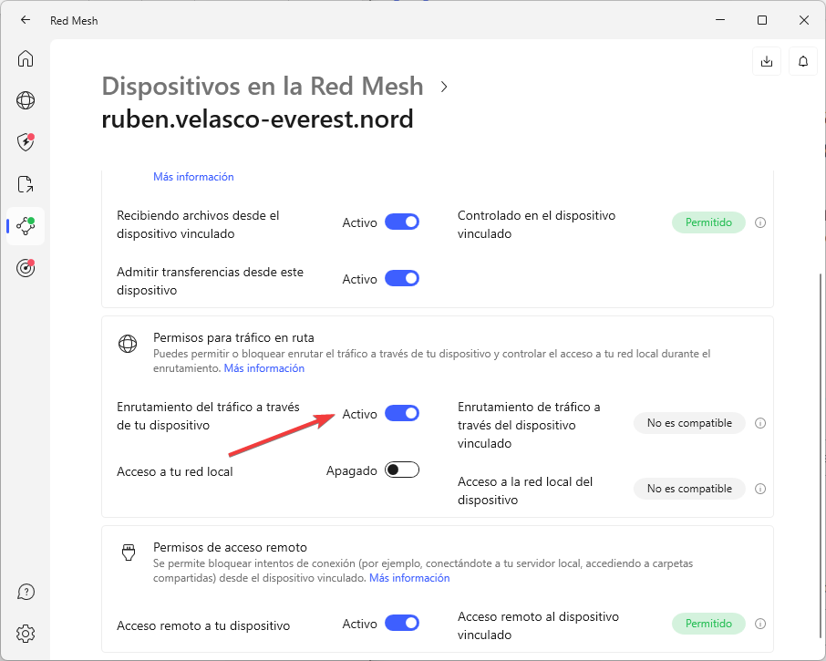 Análisis NordVPN - Mesh 1
