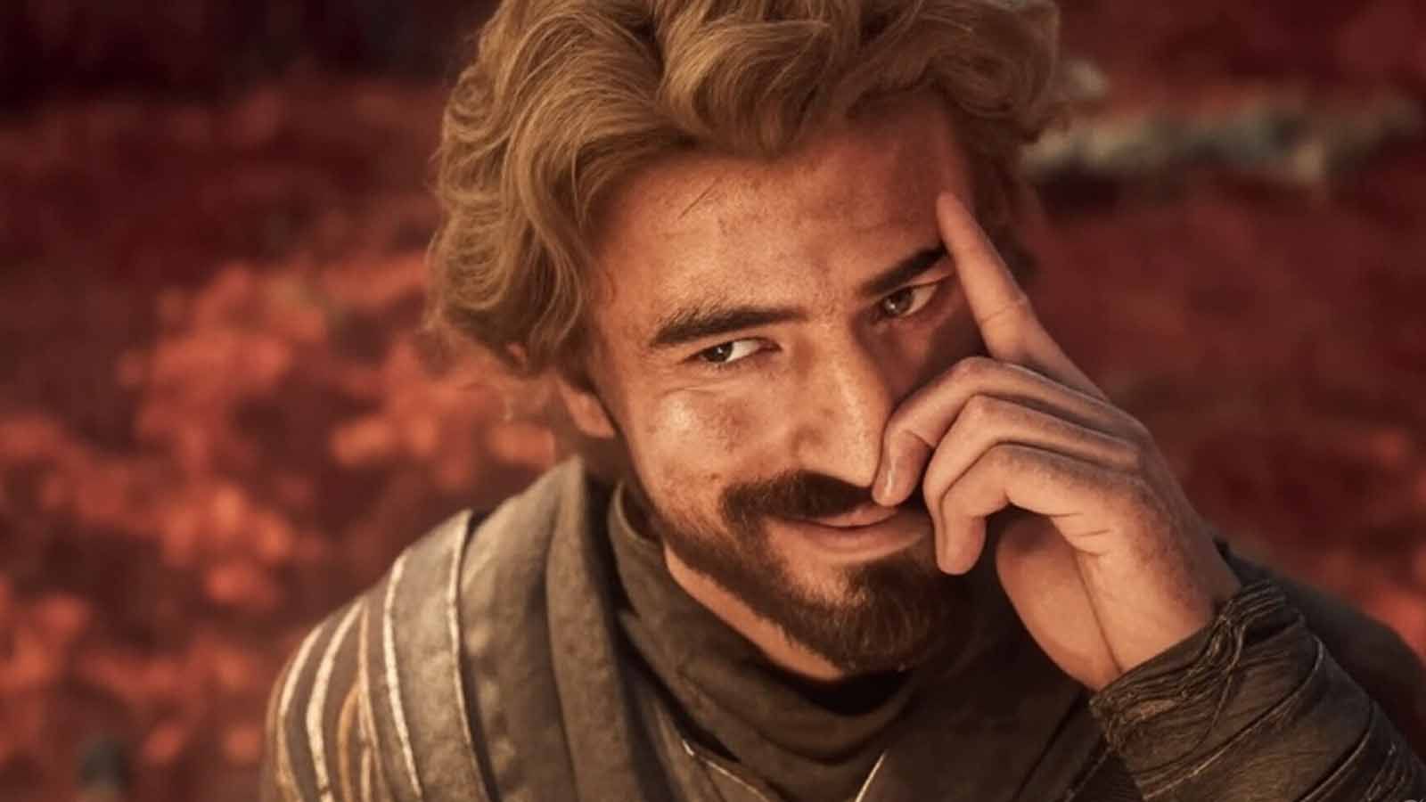 Primer plano de un personaje de Clair Obscur: Expedition 33, destacando el detallado diseño del personaje y la dirección artística del juego.