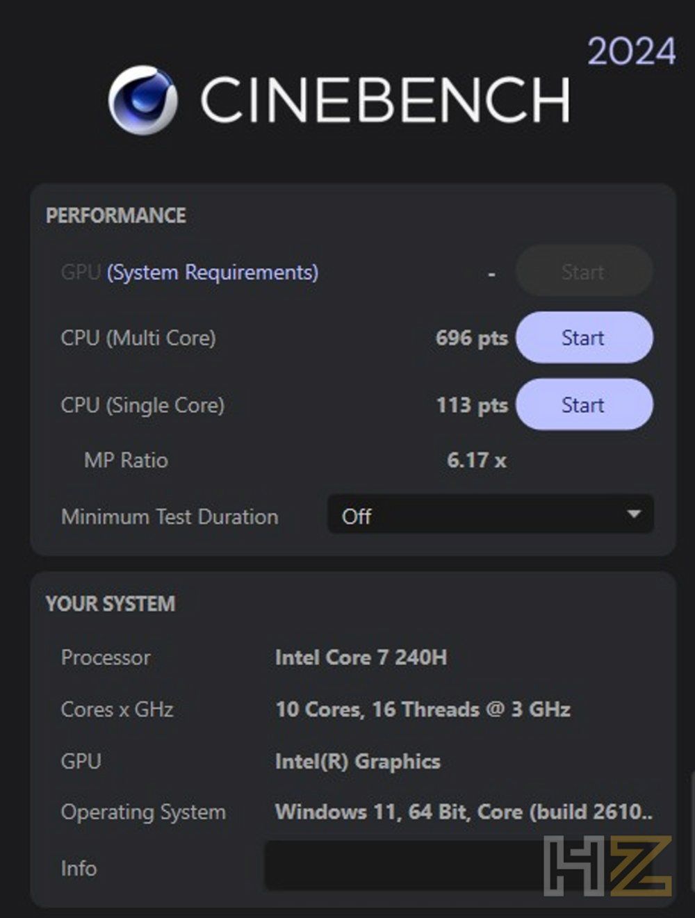 Captura Cinebench 2024