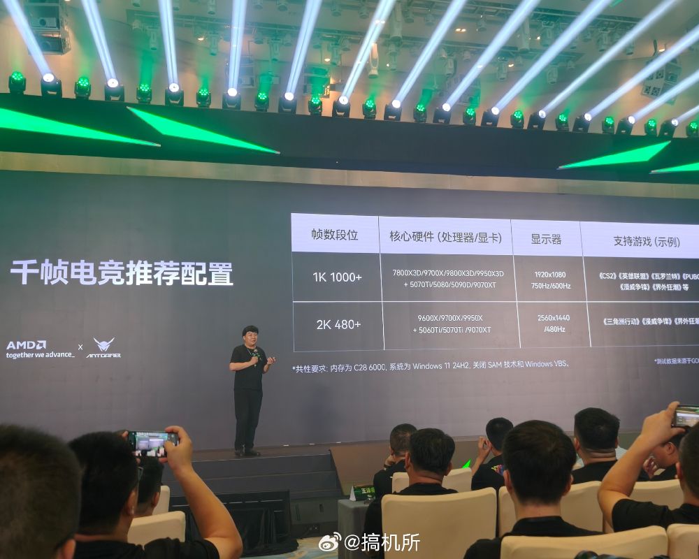 Diapositiva de la presentación oficial de AntGamer anunciando el desarrollo de un monitor de 1000 Hz.