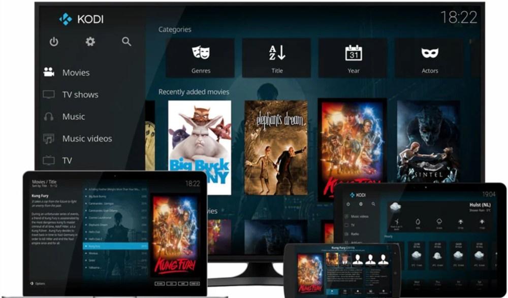 imagen de kodi en varias plataformas