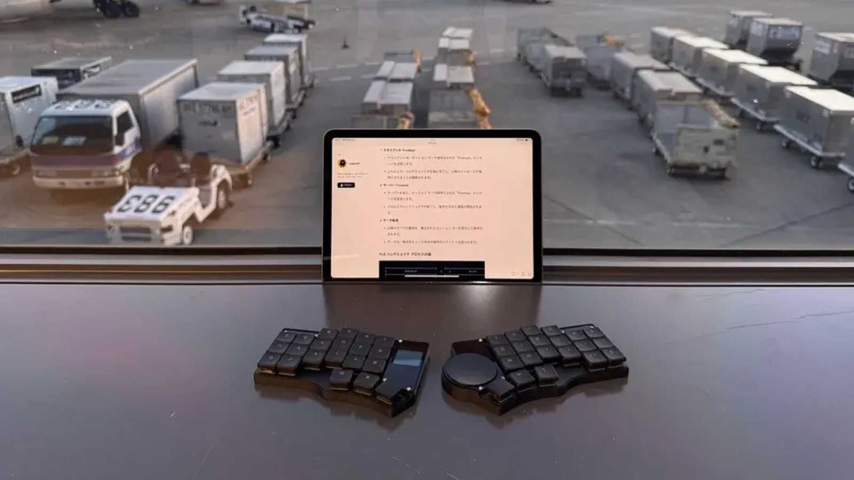 Este teclado parece del futuro: se parte en dos, tiene pantalla y touchpad