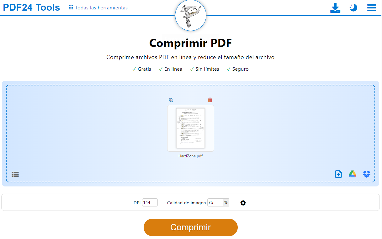 PDF24 - Comprimir archivos PDF