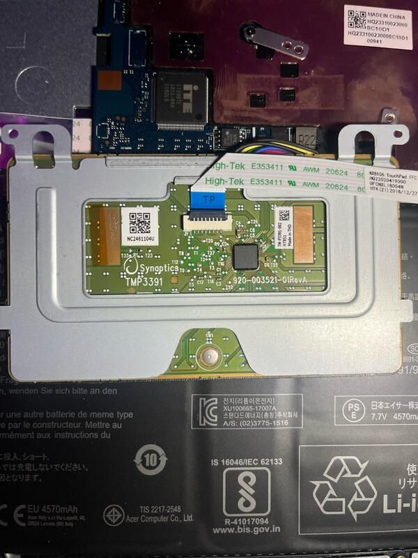 Zona interna de touchpad