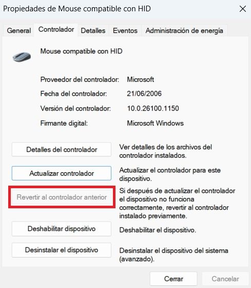Revertir al controlador anterior