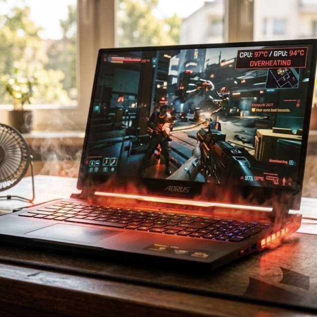 Un usuario logra bajar hasta 15 °C la temperatura de su portátil gaming cambiando la mesa