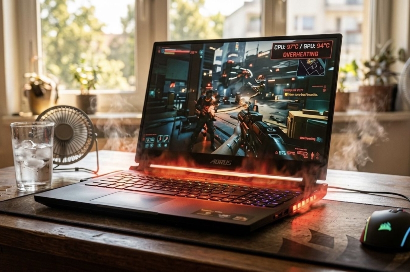 Un usuario logra bajar hasta 15 °C la temperatura de su portátil gaming cambiando la mesa