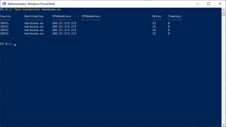 PowerShell conectividad